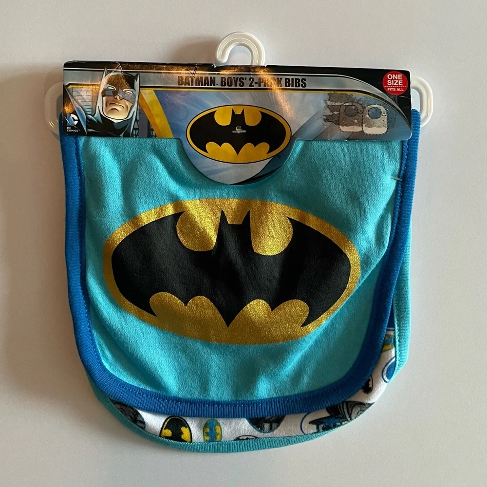 Batman Boys 2 Pack Bibs NWT